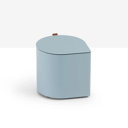 Tavolino Drop in lamiera di metallo con top in vari materiali di Midj