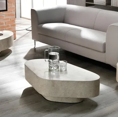 Tavolino Trapezio in pietra fossile di Stones