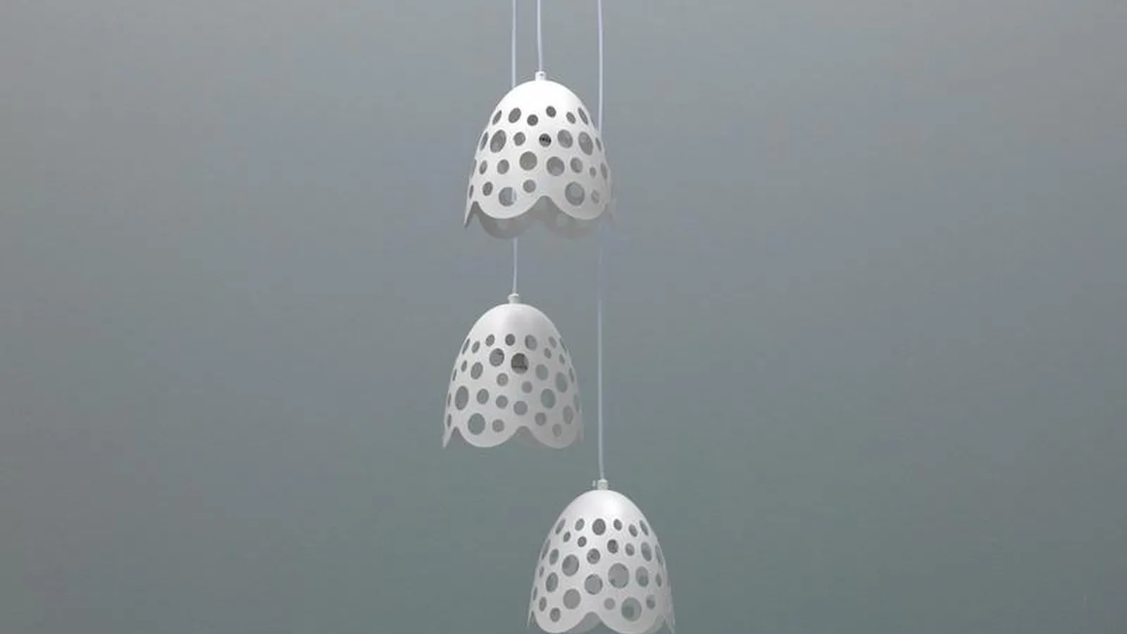 Lampada a sospensione Bells in metallo verniciato Bianco di Stones