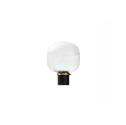 Lampada da tavolo con diffusore in vetro trasparente e satinato e base in metallo finitura Nero e Oro Ghost Tavolo di Midj