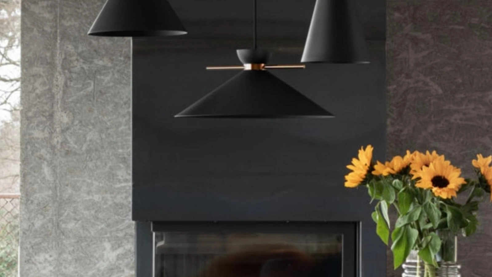 Lampada a sospensione con paralume in metallo Nero Japan L di Midj