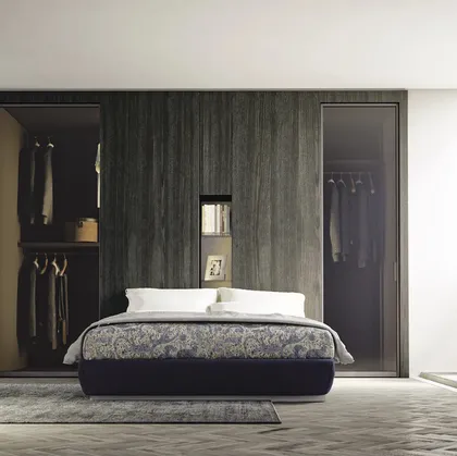 Cabina Armadio con ante battenti Stand Up in nobilitato effetto legno e vetro di Dielle Modus