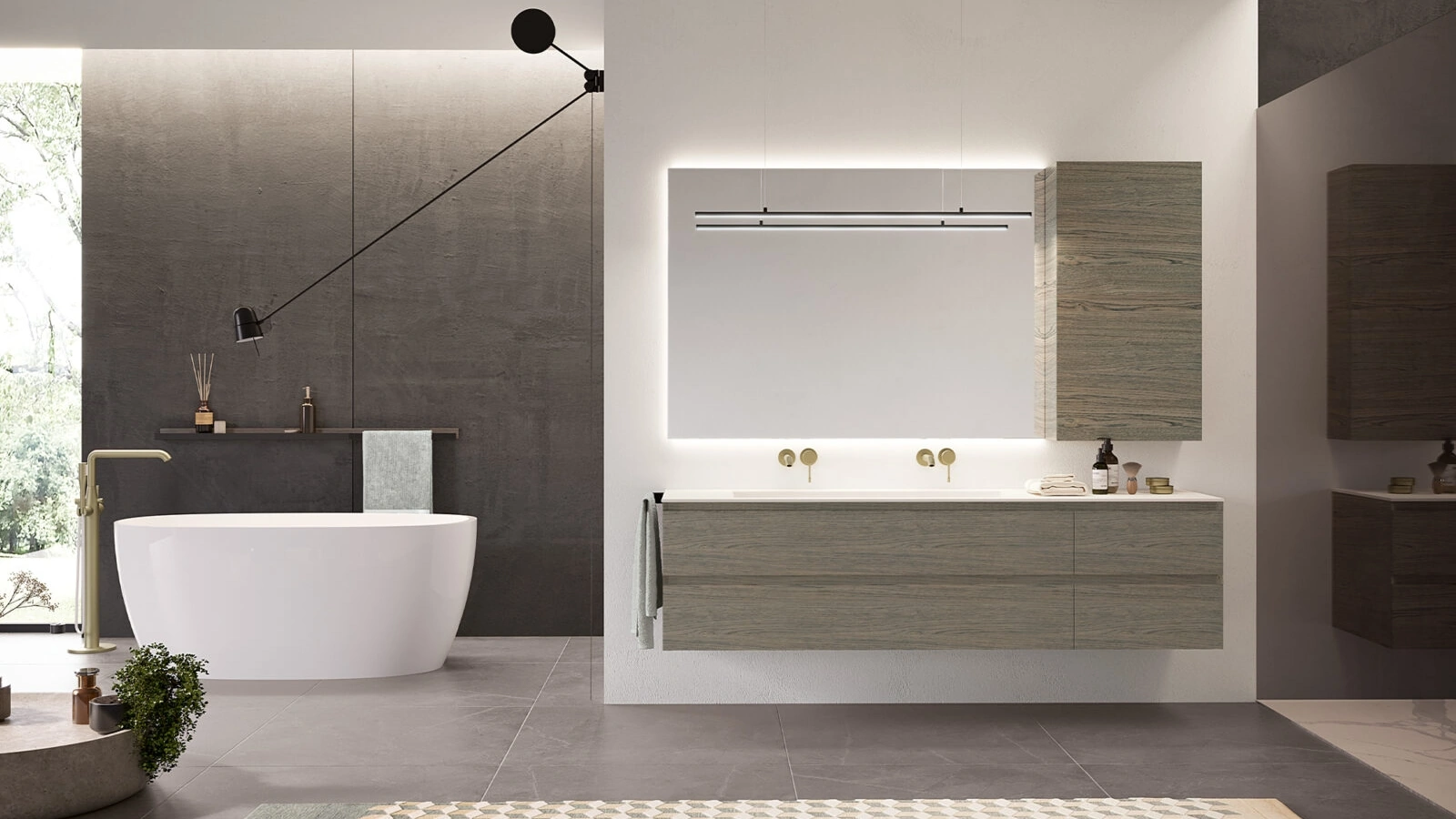 Mobile da Bagno sospeso in Rovere tinto Amsterdam Airy Edge 06 di RCR