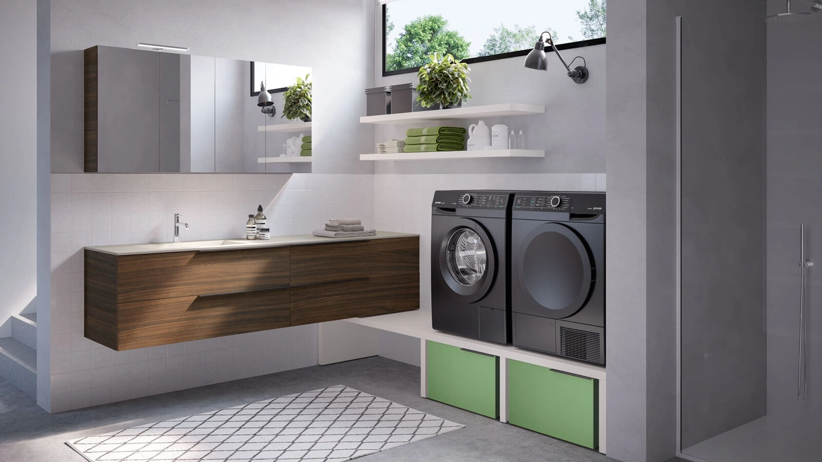 Mobile Lavanderia Airy My Space 02 finitura Noce Visone di RCR