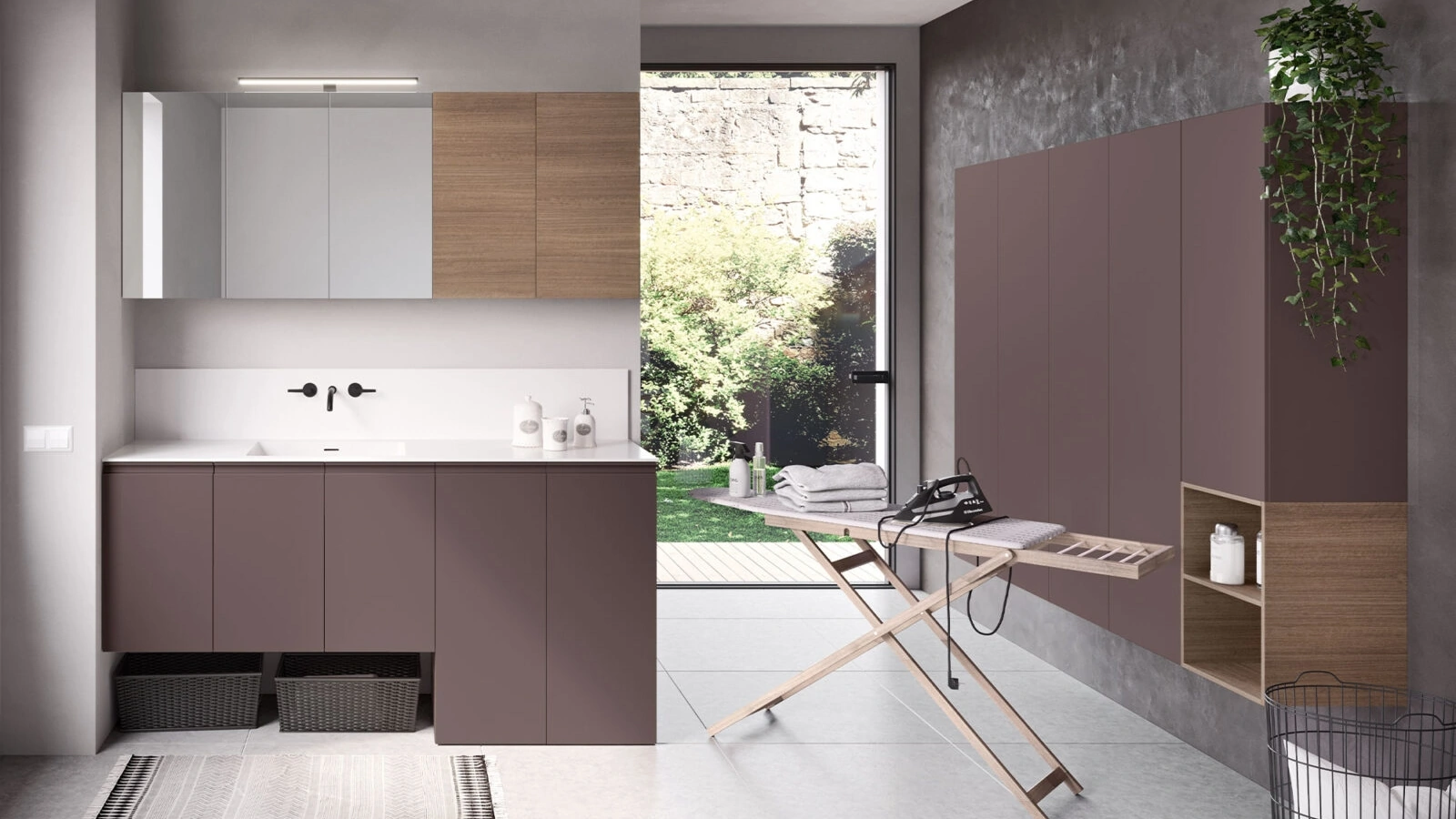 Mobile Lavanderia Airy My Space 06 in laccato opaco Radica Antica di RCR