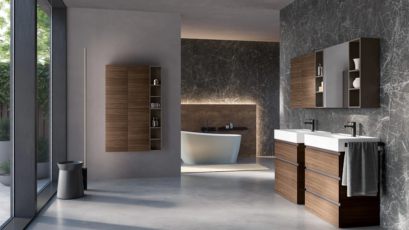 Mobile da Bagno Airy Sistema 10 finitura Noce Visone di RCR