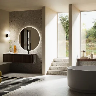 Mobile da Bagno sospeso in legno Rovere Coke Modula 09 di Puntotre
