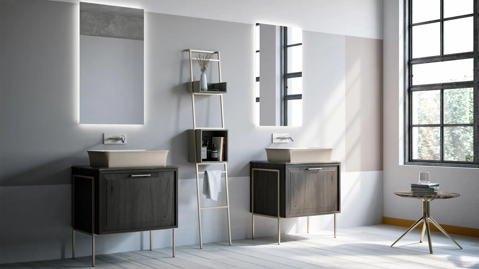 Mobile da Bagno a terra Roma 06 in legno Paraiso Piombo di Puntotre