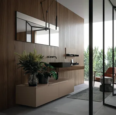 Mobile da Bagno sospeso laccato opaco Sistema Maniglia 16 di Puntotre