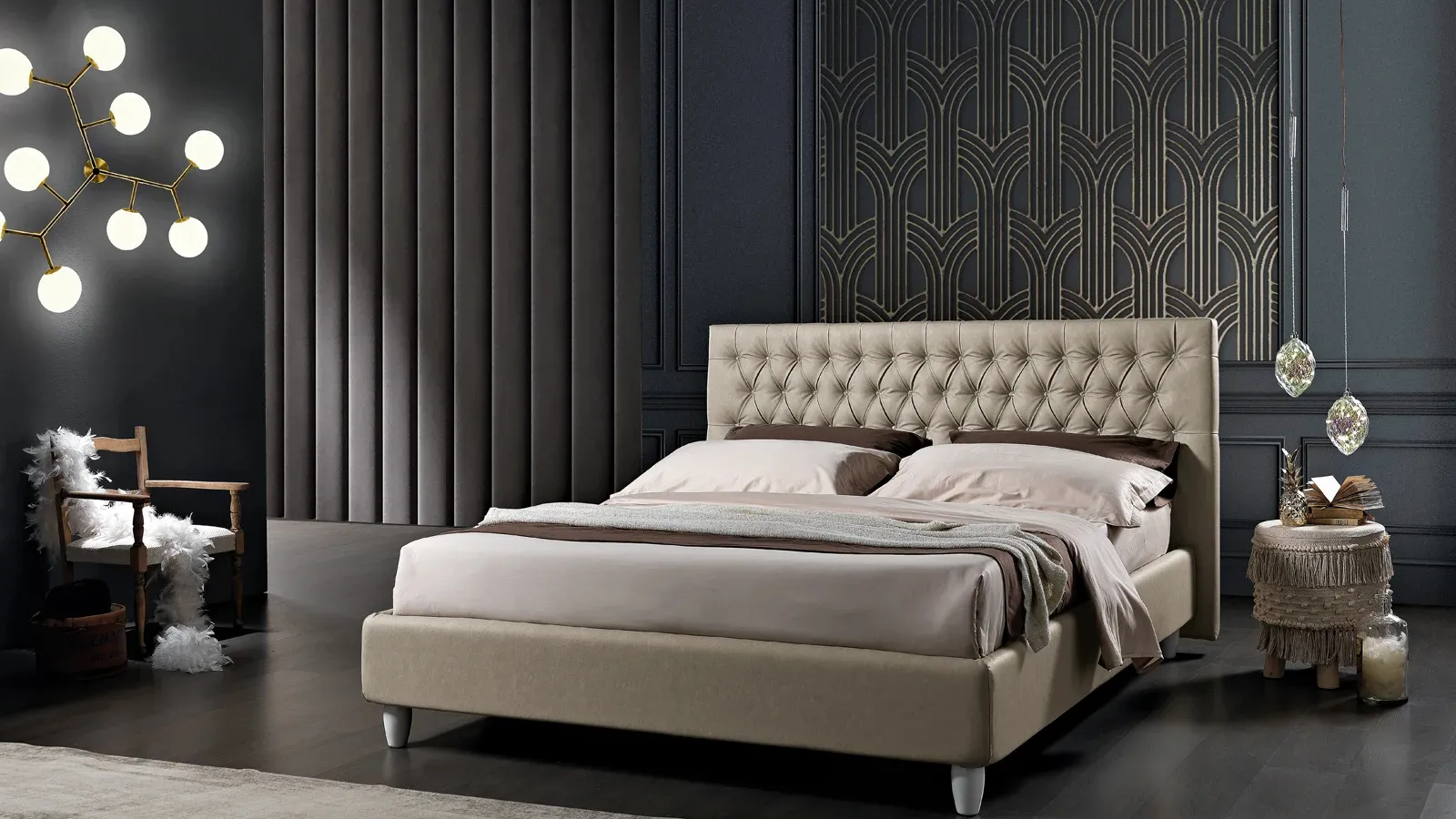 Letto matrimoniale in ecopelle Tender di Artigianaletti