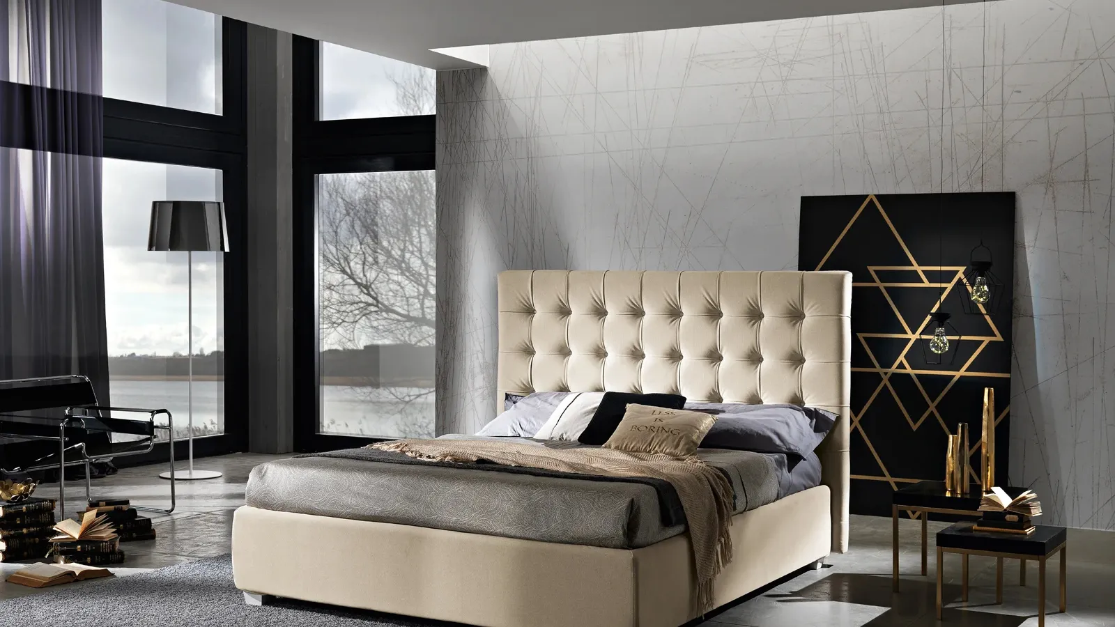 Letto in tessuto Eden Alto di Artigianaletti