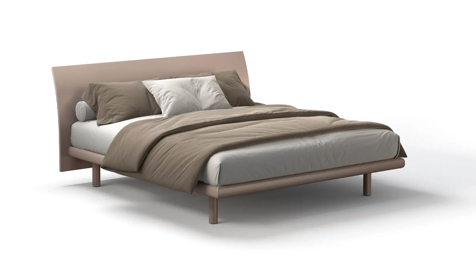 Letto in pelle con testiera Sally di Fratelli Elli