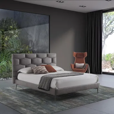 Letto con testiera trapuntata Samu di GR Salotti