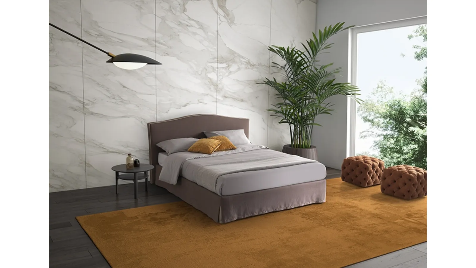 Letto Notte con testiera sagomata di GR Salotti