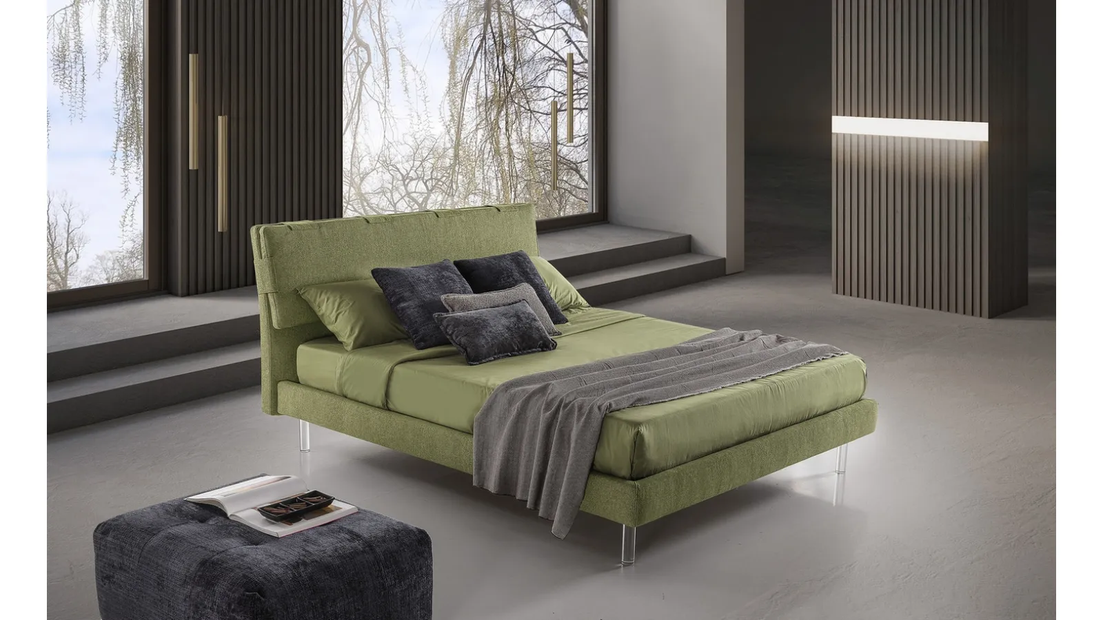 Letto Pisa in tessuto di GR Salotti
