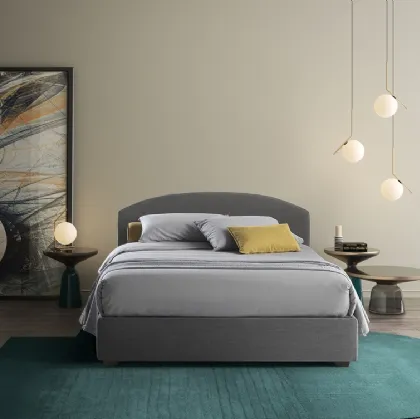 Letto con testiera arrotondata Plutone di GR Salotti