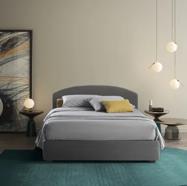 Letto con testiera arrotondata Plutone di GR Salotti