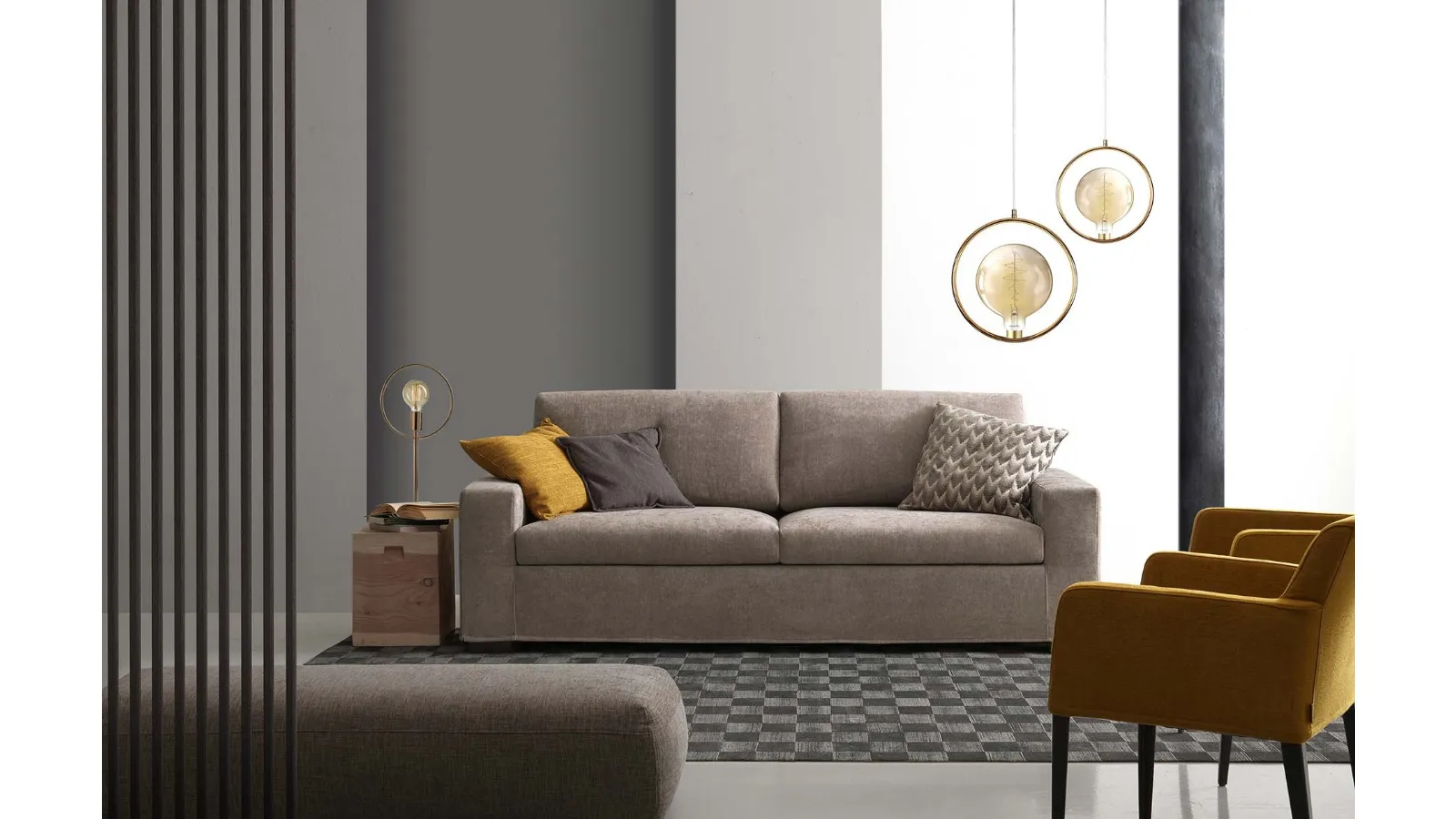 Divano lineare in tessuto Argo di GR Salotti