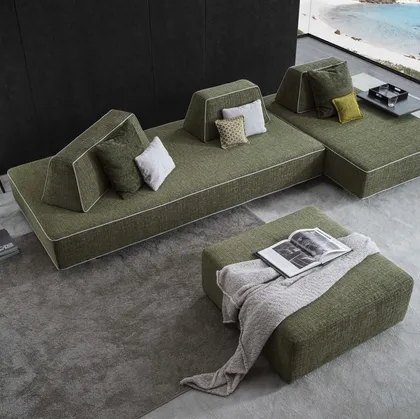 Divano in tessuto con penisola Isuledda di GR Salotti