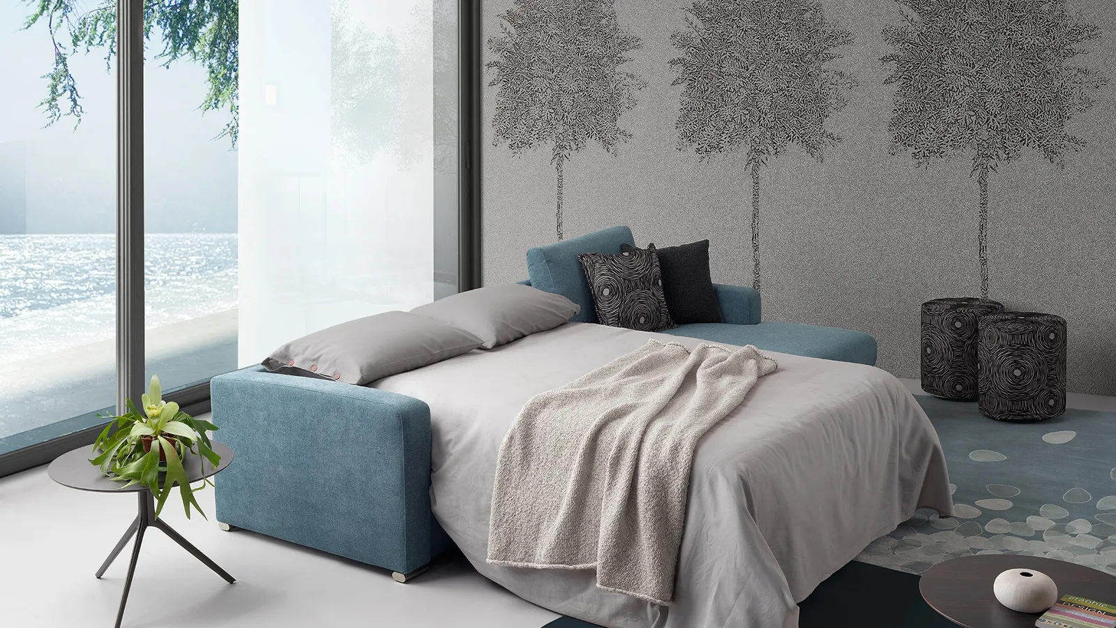 Divano letto con penisola Mix di GR Salotti