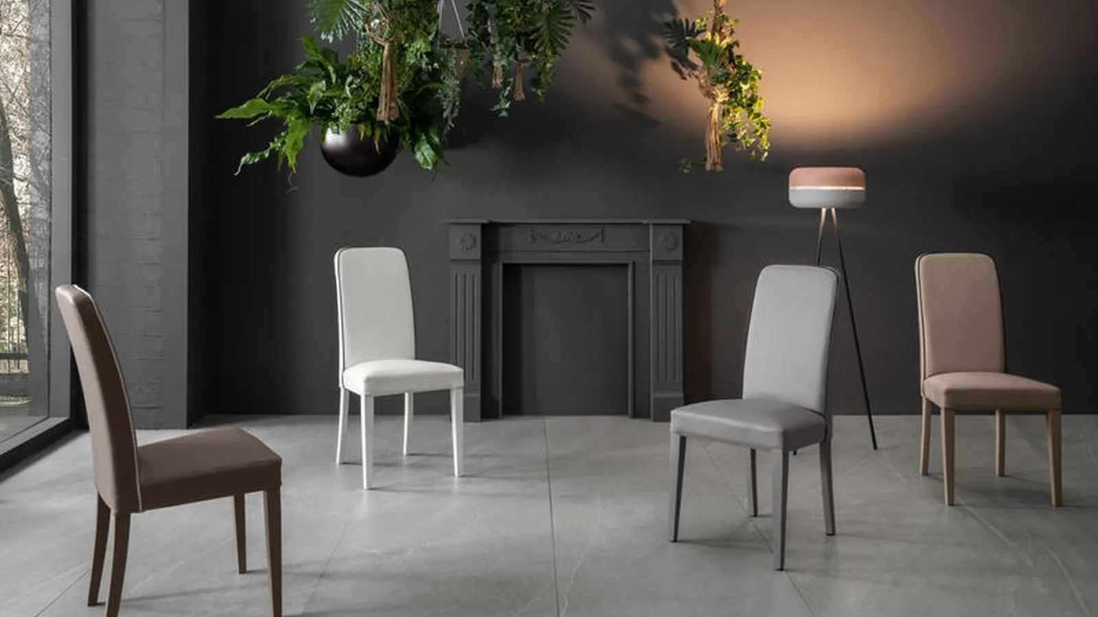 Sedia Anita in ecopelle di Stones