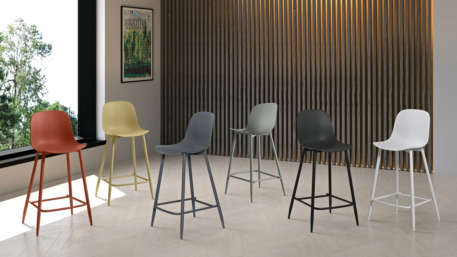 Sgabello in polipropilene Frida di Stones