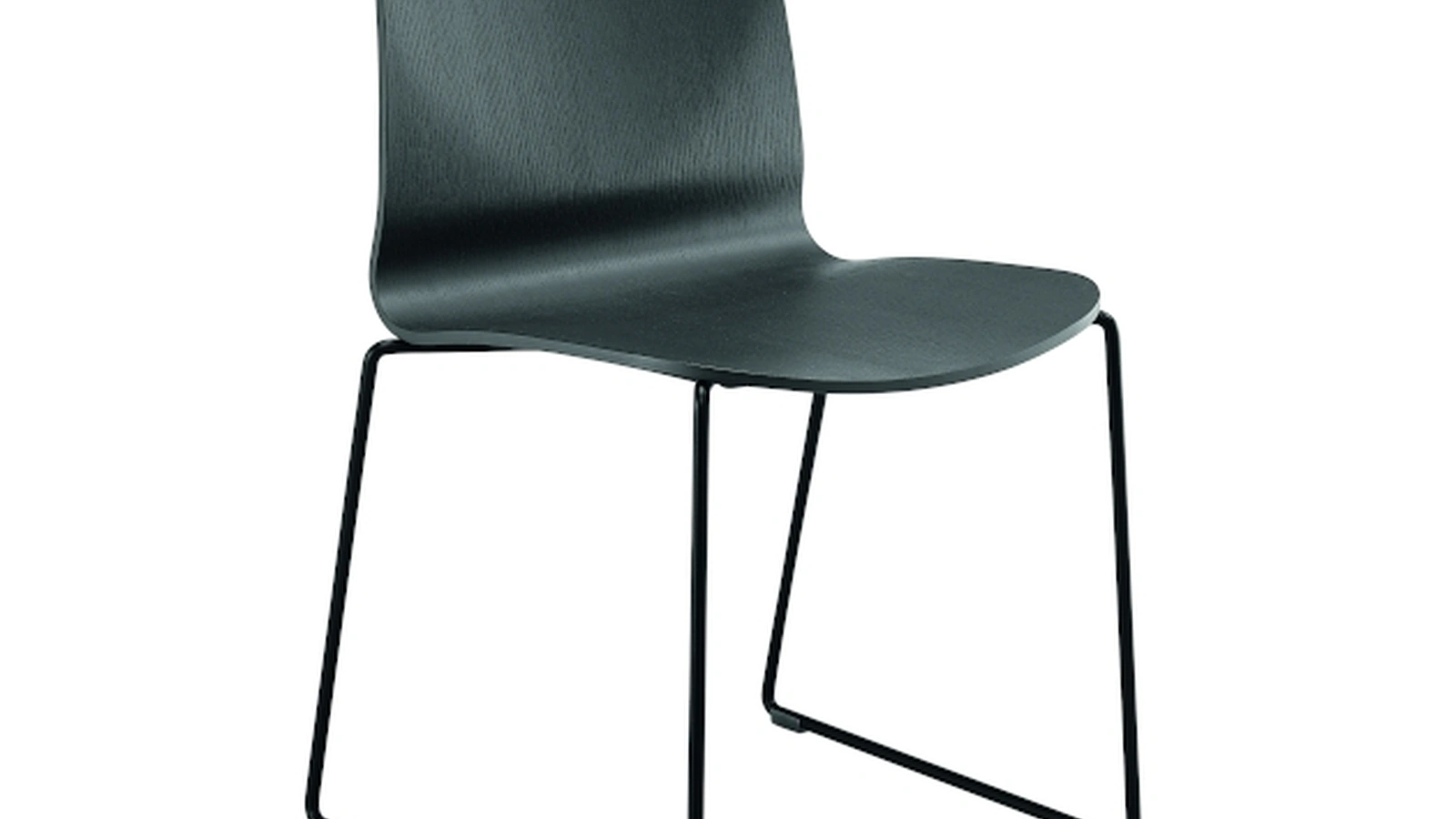 Sedia Liù S M LG_T con base a slitta in metallo verniciato e scocca in legno di Midj