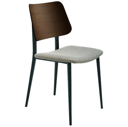 Sedia Joe S M TS LG in legno con seduta imbottita di Midj