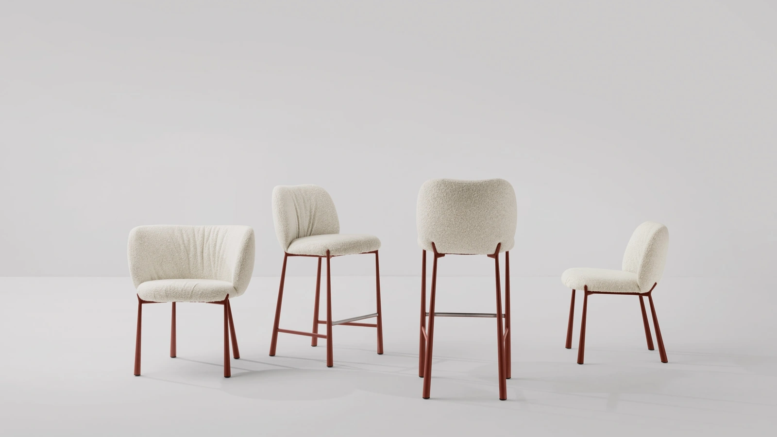 Sgabello imbottito Mys di Midj