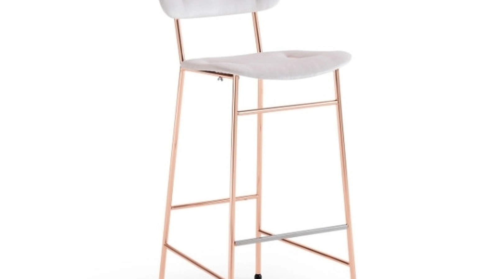 Sgabello Piuma in tessuto e metallo di Midj