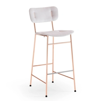 Sgabello Piuma in tessuto e metallo di Midj