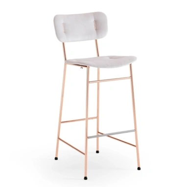 Sgabello Piuma in tessuto e metallo di Midj