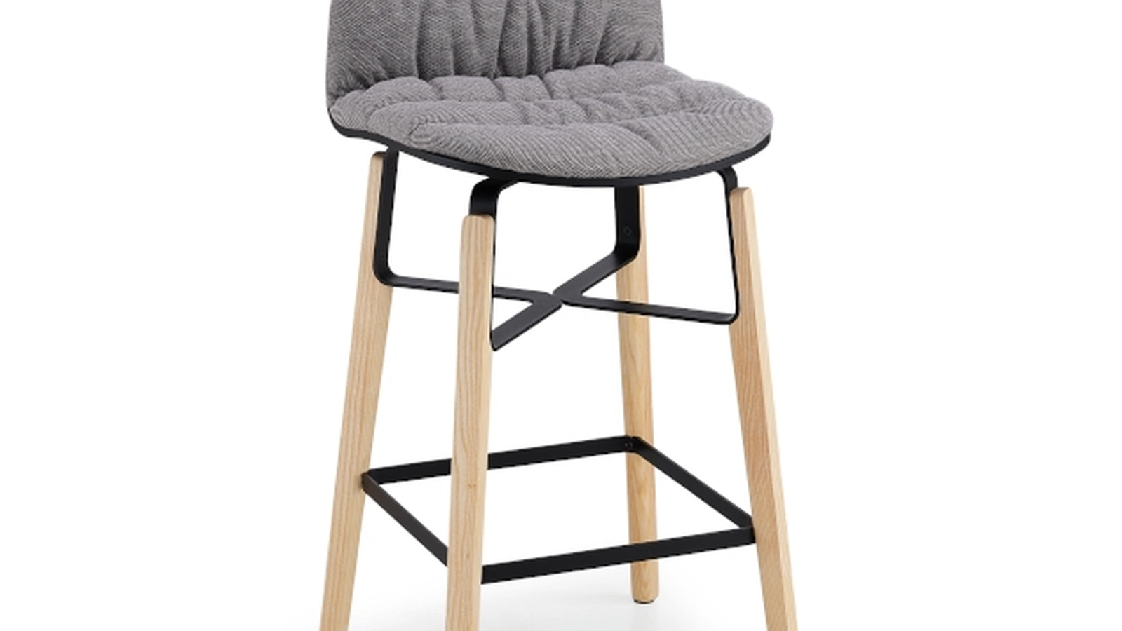 Sgabello Liù in tessuto e legno di Midj