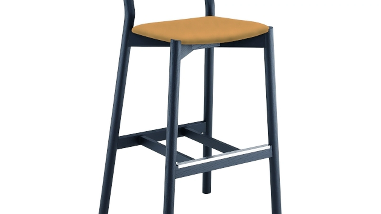 Sgabello Montera in legno con seduta in cuoio di Midj