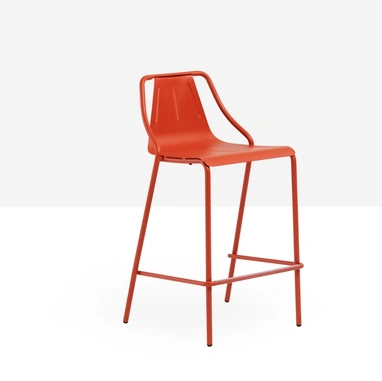 Sgabello Ola M con struttura e seduta in metallo verniciato di Midj