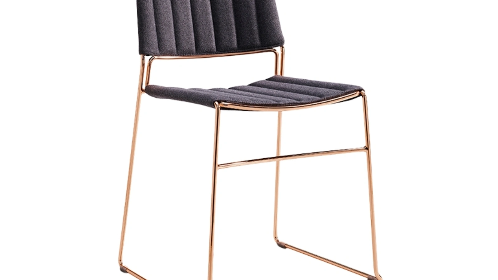 Sedia impilabile Slim S M TS in tessuto e acciaio di Midj