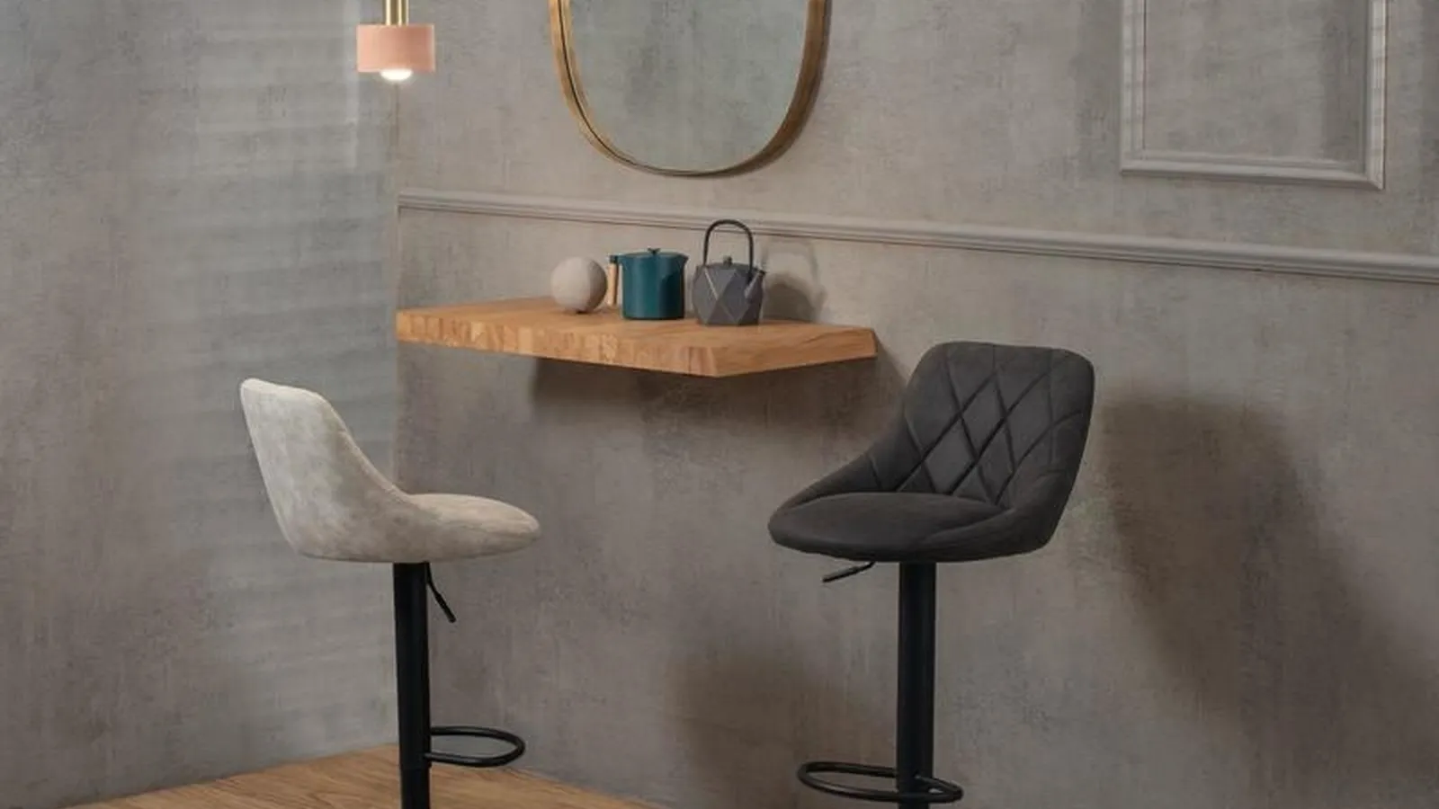 Sgabello Max in microfibra imbottita di Stones