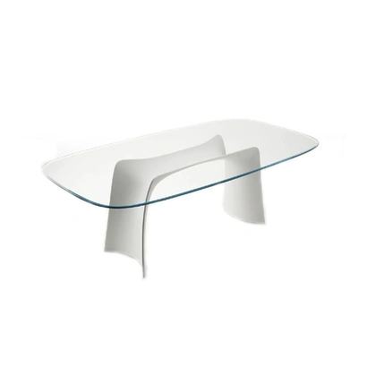 Tavolo di design con top in vetro e base in plastica Baydur di Midj