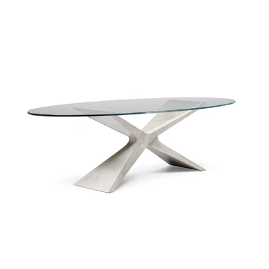 Tavolo Nexus con top in vetro di Midj