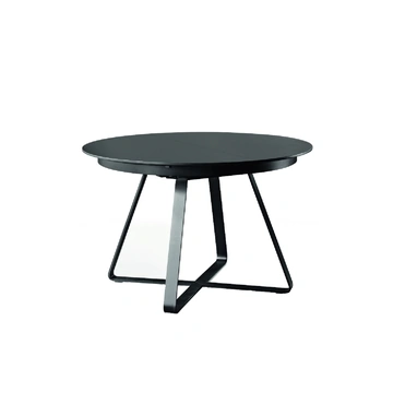 Tavolo allungabile Paul Tondo con top in impiallacciato di frassino tinto Nero di Midj