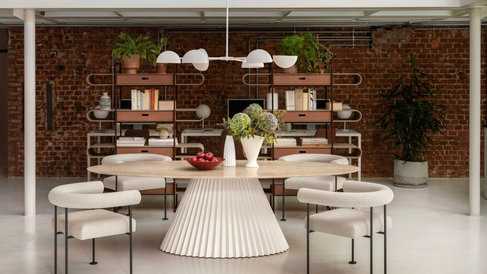 Tavolo Plissé Ellittico con top in marmo di Midj