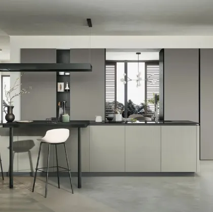 Cucina Moderna con isola Trend 01 in vetro e fenix di Forma Cucine